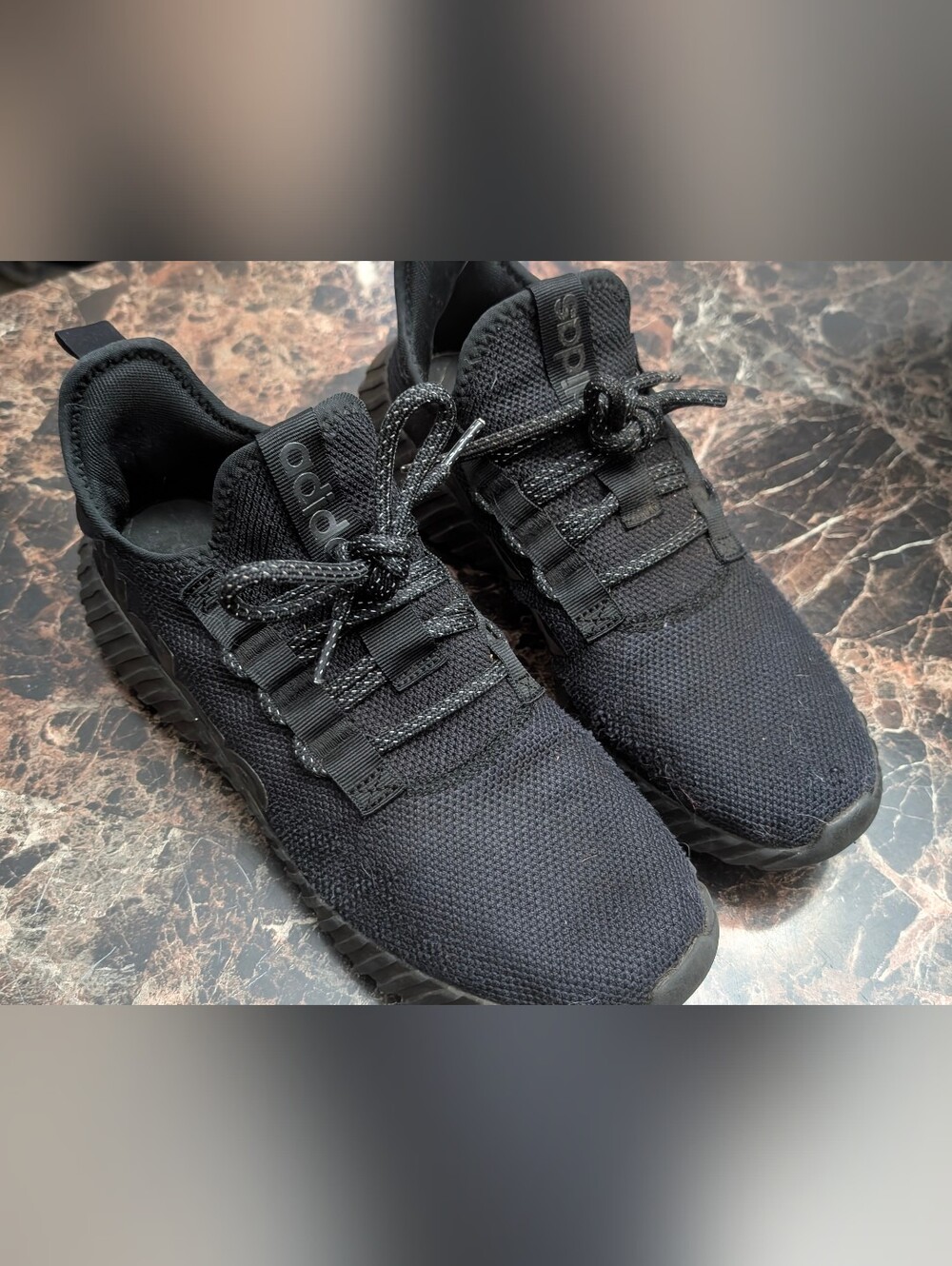 adidas All-Black Knit Athletic Sneakers
